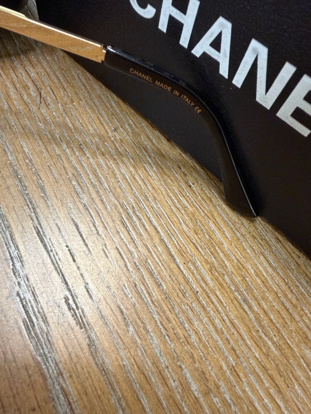 Chanel Black and Gold Square Rimless Sunglasses - Picture 8 of 10